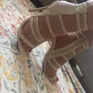 Elegant Cream Strappy Heels